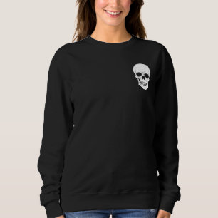 Sudadera Silueta Blanca Espeluznante de Calavera Simple de 