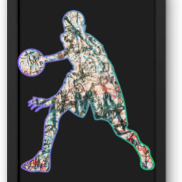 Sudadera Silueta colorida de jugador de baloncesto