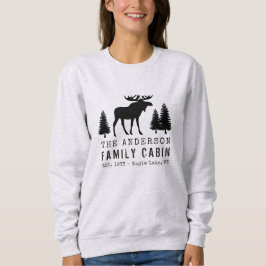 Sudadera Silueta de árbol de pino rústico de alce de famili