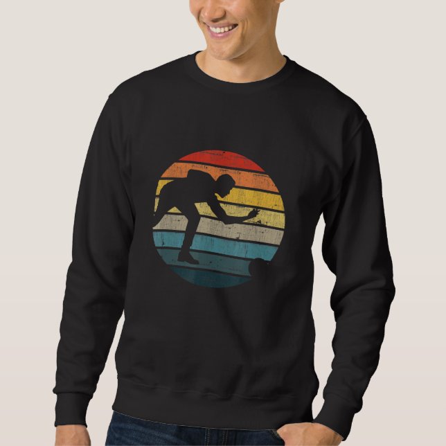 Sudadera Silueta De Bolas En Un Atardecer Retro Molesto (Anverso)