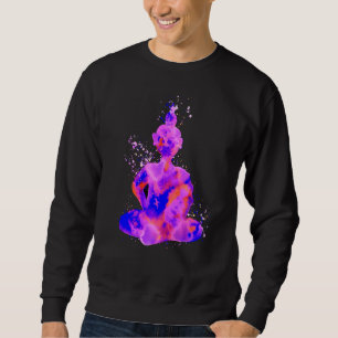Sudadera Silueta de Buda Purple Space