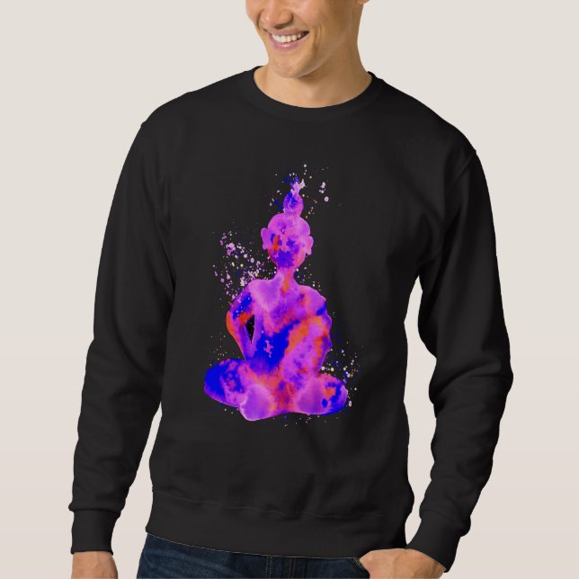 Sudadera Silueta de Buda Purple Space (Anverso)