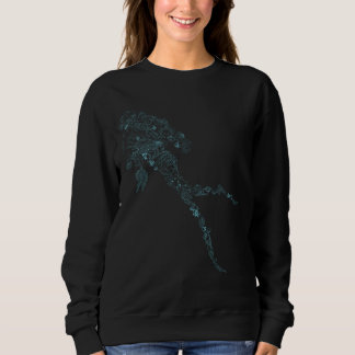 Sudadera Silueta de buzo en diseño de vida marina azul