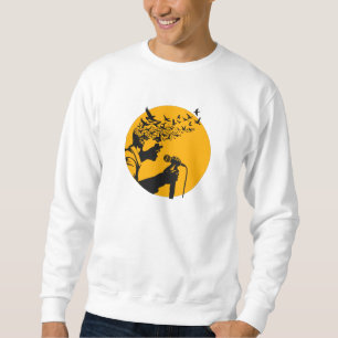 Sudadera Silueta de cantante con pájaros