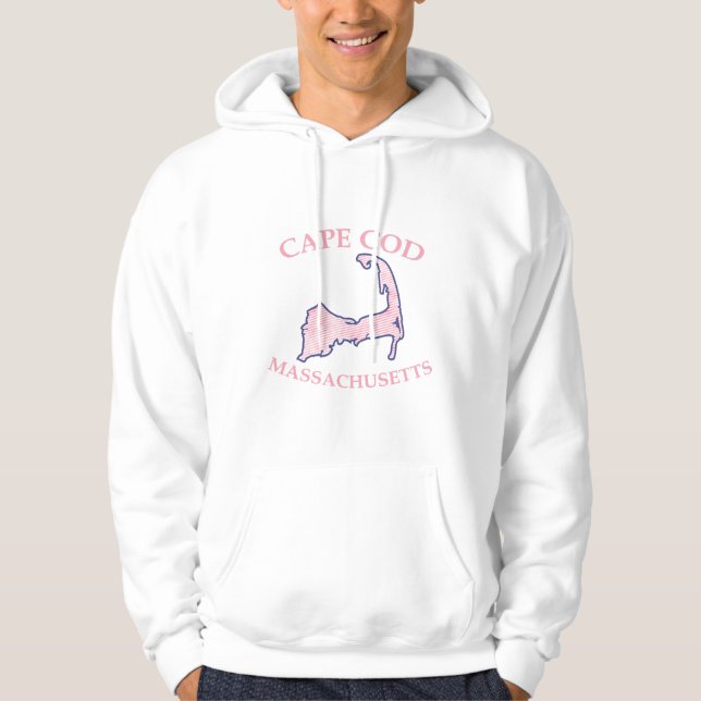 Sudadera Silueta de capucha de capucha rosada preppy (Anverso)