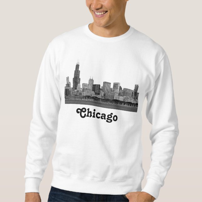 Sudadera Silueta de Chicago Grabada (Anverso)