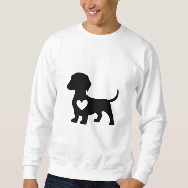 Sudadera Silueta de Dachshund con corazón (Anverso)