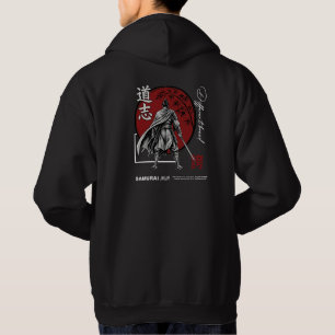 Sudadera Silueta de guerrero japonés y diseño de sol nacien