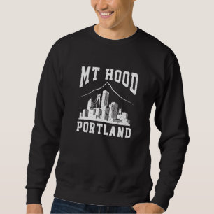 Sudadera Silueta de la ciudad vintage de Portland Mt Hood