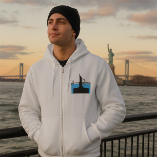 Sudadera Silueta de la Estatua de la Libertad en el horizon