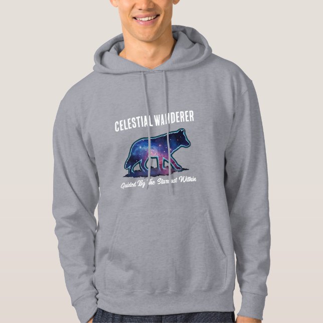 Sudadera Silueta de lobo de galaxia solitaria (Anverso)