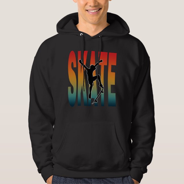 Sudadera Silueta de monopatín de skateboarding (Anverso)