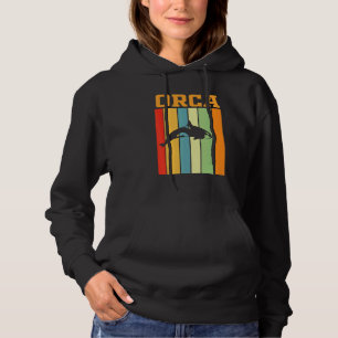 Sudadera Silueta de orca en sombra en colores retro