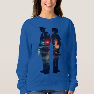 Sudadera Silueta de pareja de enfermera y oficial de policí