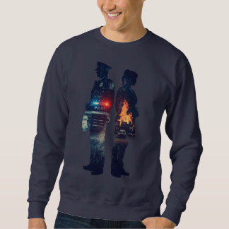 Sudadera Silueta de pareja de enfermera y oficial de policí