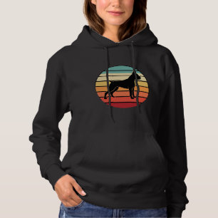 Sudadera Silueta de perro boxer vintage retro al atardecer