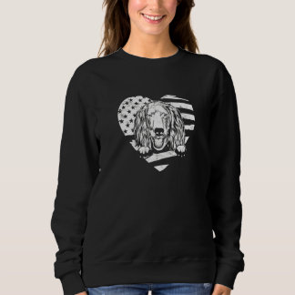 Sudadera Silueta de perro Boykin Spaniel con bandera americ