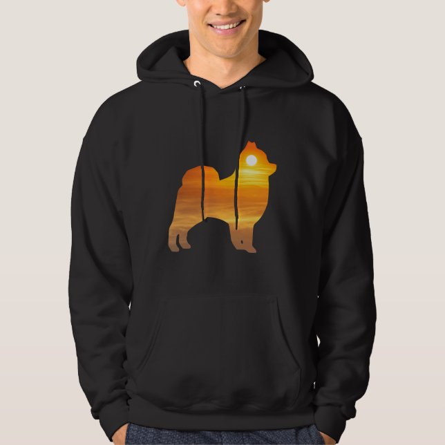 Sudadera Silueta de perro de Pomerania (Anverso)