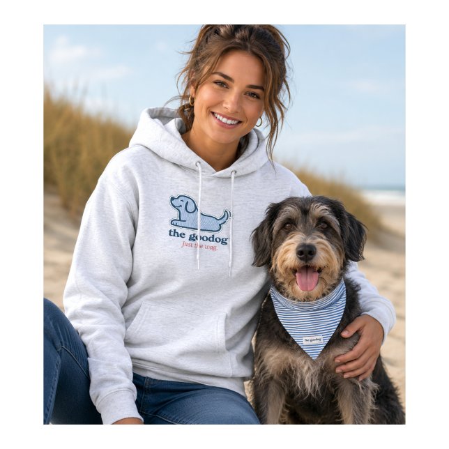 Sudadera Silueta de perro de raya azul y blanca de seersuck (Subido por el creador)