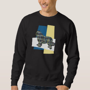 Sudadera Silueta de perro de Terranova Resumen tricolor