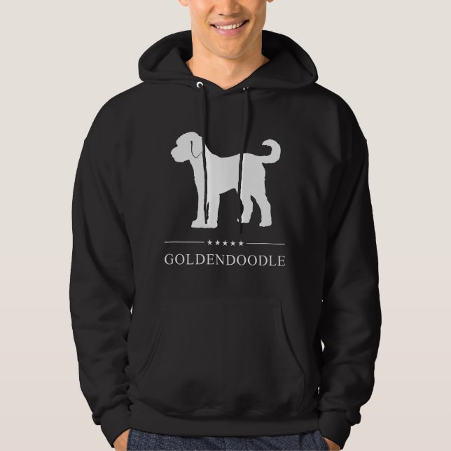 Sudadera Silueta de perro Goldendoodle blanco (Anverso)