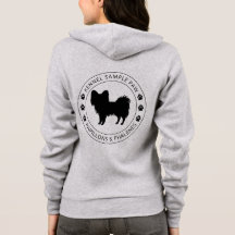 Silueta de perro Papillon con patas y texto person