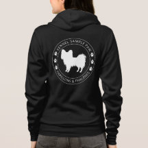 Silueta de perro Papillon con patas y texto person