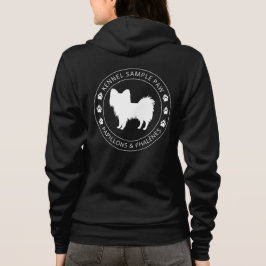 Sudadera Silueta de perro Papillon con patas y texto person