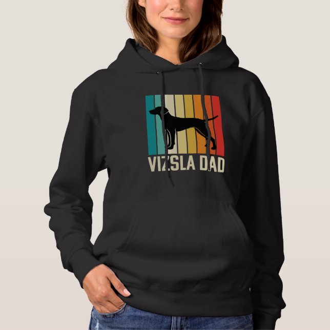 Sudadera Silueta de perro Retro Vizsla Papá (Anverso)