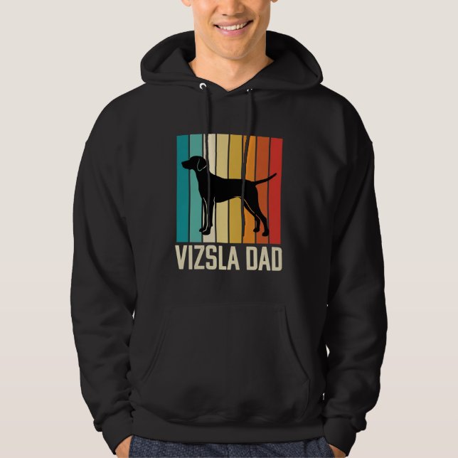 Sudadera Silueta de perro Retro Vizsla Papá (Anverso)