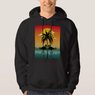 Sudadera Silueta de puesta de sol Amante de flamencos Vibra
