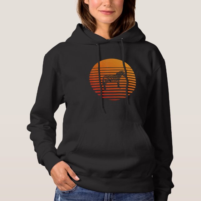 Sudadera Silueta de sombra de cebra delante de un sol (Anverso)