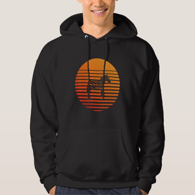 Sudadera Silueta de sombra de cebra delante de un sol (Anverso)