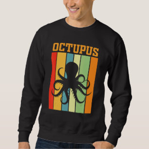 Sudadera Silueta de sombra de pulpo en colores retro
