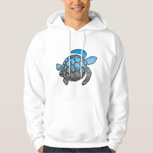 Sudadera Silueta de tortuga marina en olas de playa azul de