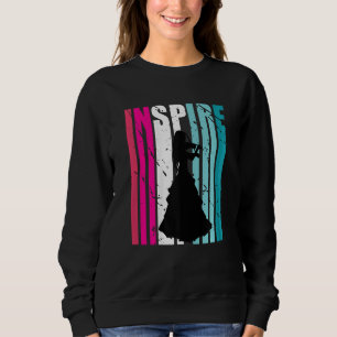 Sudadera Silueta de violín de niñas Fan lindo Mujeres Músic