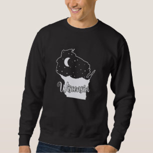 Sudadera Silueta de Wisconsin en Mapa de Contorno de EE. UU