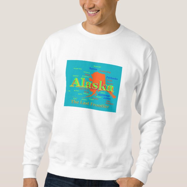 Sudadera Silueta del mapa del orgullo de Alaska (Anverso)
