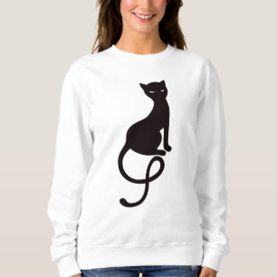 Sudadera Silueta malvada graciosa del gato negro
