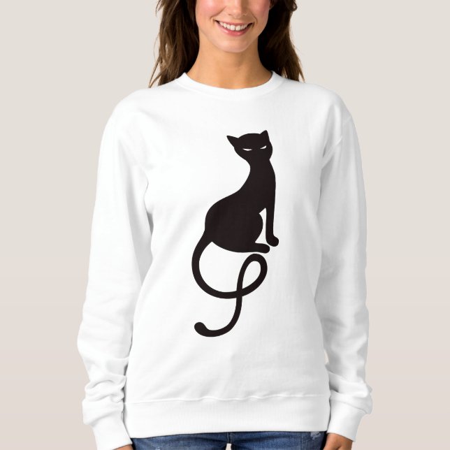 Sudadera Silueta malvada graciosa del gato negro (Anverso)