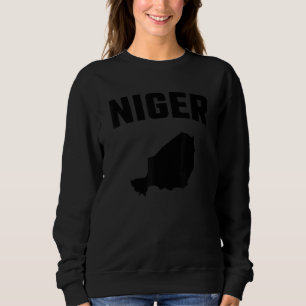 Sudadera Silueta negra aislada de un mapa de Níger