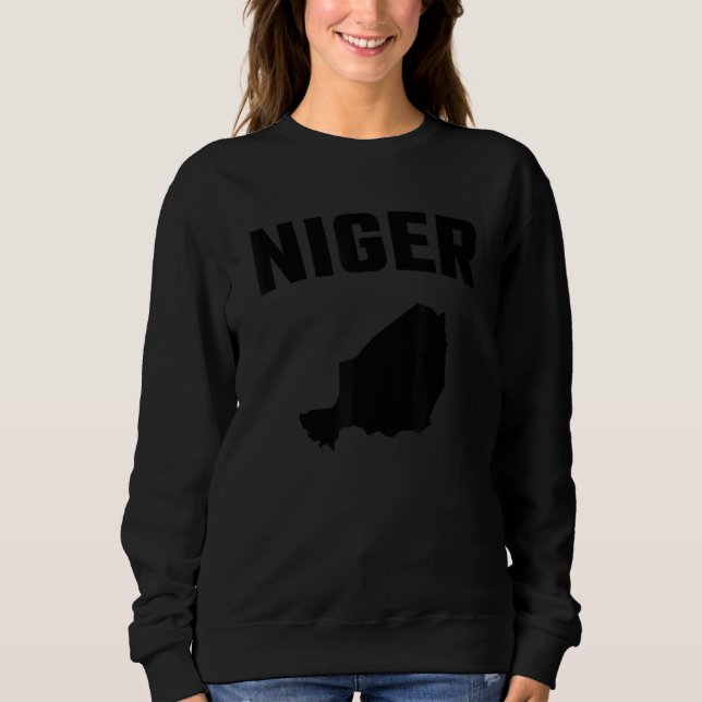 Sudadera Silueta negra aislada de un mapa de Níger (Anverso)
