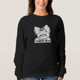 Sudadera Silueta Negra de Yorkie Espiando Mamá de Yorkie 