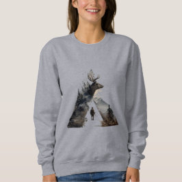 Sudadera silvestre de ciervo de montaña geométrico