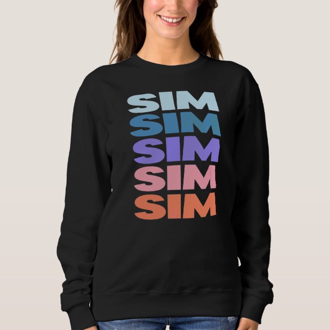 Sudadera Sim de texto repetido moderno (Anverso)