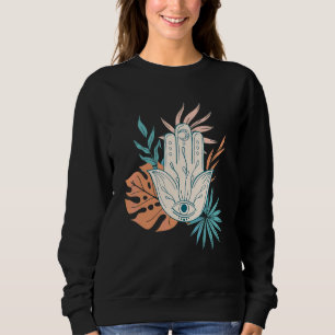 Sudadera Símbolo abstracto de yoga Hamsa Mandala Om con tro