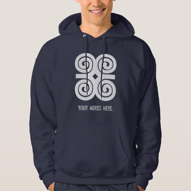 Sudadera Símbolo de Adinkra de la humildad de la fuerza el (Anverso)