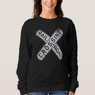 Sudadera Símbolo de advertencia del Rótulo de cruce ferrovi