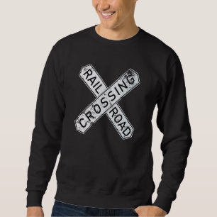 Sudadera Símbolo de advertencia del Rótulo de cruce ferrovi