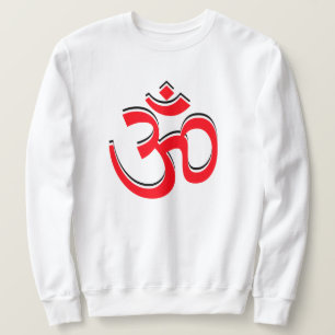 Sudadera Símbolo de aluminio Om Logotipo de Rótulo Blanco R